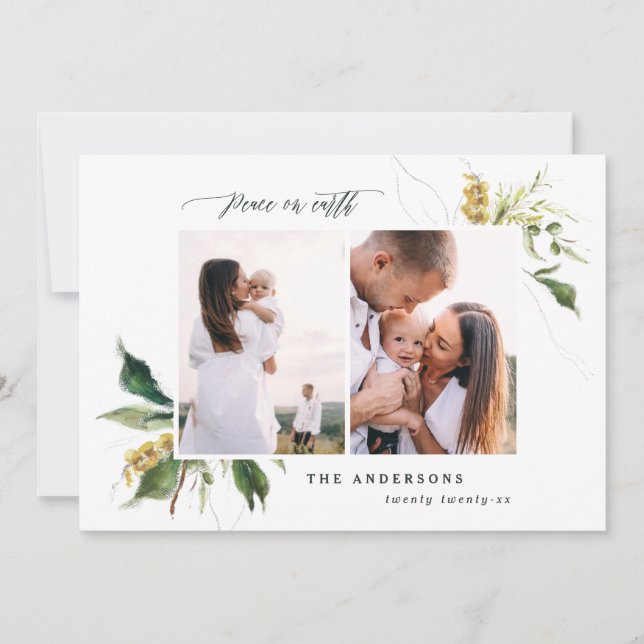 Tarjeta Festiva Foto de Navidades folclóricos modernos pintados en (Anverso)