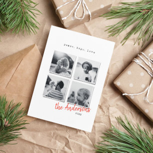 Tarjeta Festiva Foto de Navidades mínimos modernos