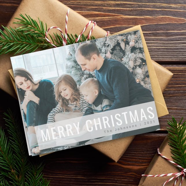 Tarjeta Festiva Foto de Navidades modernos | Blanco limpio simple (Subido por el creador)