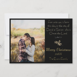 Tarjeta Festiva Foto de Navidades modernos religiosos de oro negro