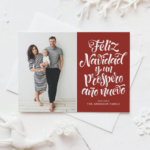 Tarjeta Festiva Foto de Navidades navideños navideños en rojo