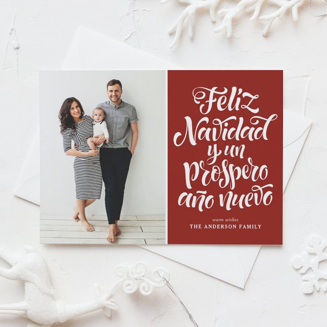 Tarjeta Festiva Foto de Navidades navideños navideños en rojo (Subido por el creador)