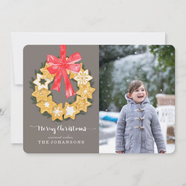 Tarjeta Festiva Foto de Navidades Pepparkakor (Anverso)