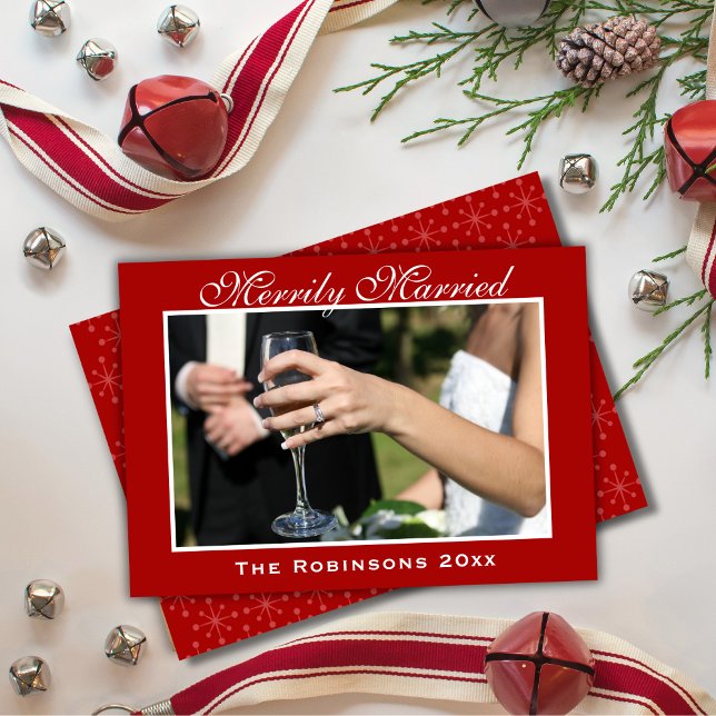 Tarjeta Festiva Foto de Navidades recién casados y casados (Subido por el creador)