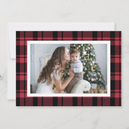 Tarjeta Festiva Foto de Navidades Red Buffalo Plaid