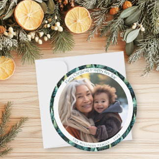 Tarjeta Festiva Foto de Navidades rústicos de Woodland