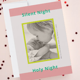 Tarjeta Festiva Foto de navidades saludando a recién nacidos