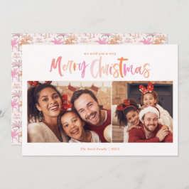 Tarjeta Festiva Foto de Navidades tropicales de palmeras