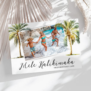 Tarjeta Festiva Foto de Navidades tropicales Mele Kalikimaka