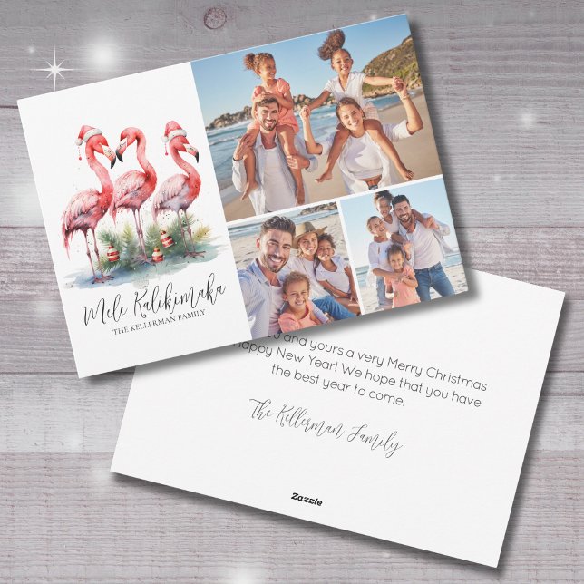 Tarjeta Festiva Foto de Navidades tropicales Mele Kalikimaka (Tropical Mele Kalikimaka Christmas Photo Holiday Card )