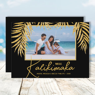 Tarjeta Festiva Foto de Navidades tropicales Mele Kalikimaka