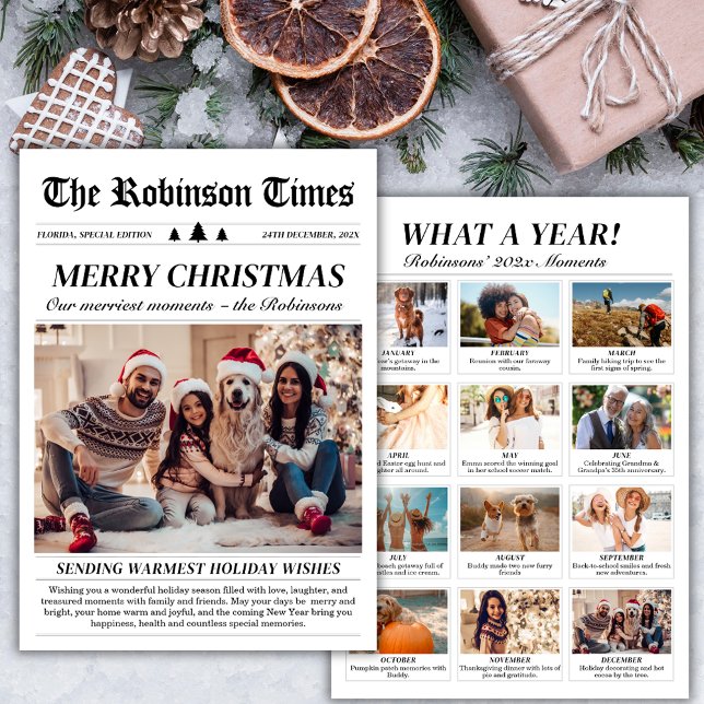 Tarjeta Festiva Foto de Navidades únicos de un año en un periódico (Subido por el creador)