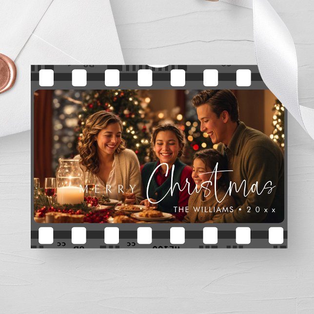 Tarjeta Festiva Foto de Navidades únicos personalizados (Personalized Unique Christmas Photo Holiday Card)