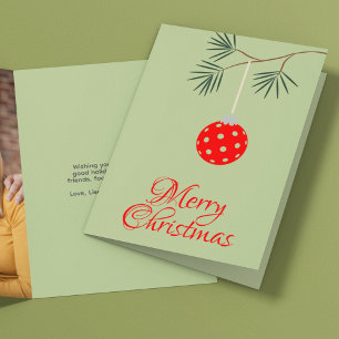 Tarjeta Festiva Foto de Navidades verdes de honor de futbol de mod