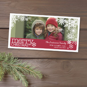 Tarjeta Festiva Foto de navidades - Whimsical Let It Snow Snowflak