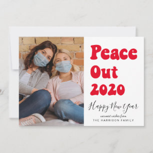 Tarjeta Festiva Foto de New Year Diun Peace Out 2020
