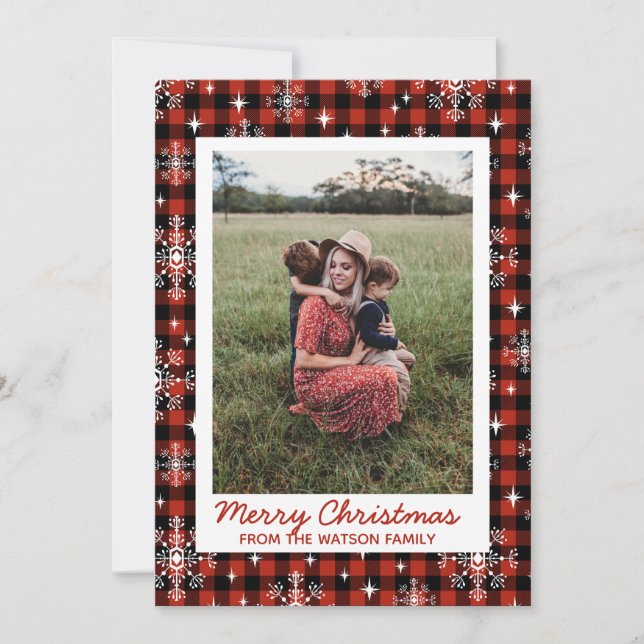 Tarjeta Festiva Foto de nieve de los navidades (Anverso)