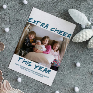 Tarjeta Festiva Foto de "Noche extra de moda de este año"   Azul