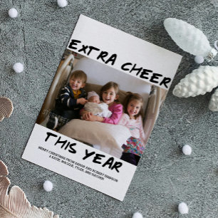 Tarjeta Festiva Foto de "Noche extra de moda de este año" Negro