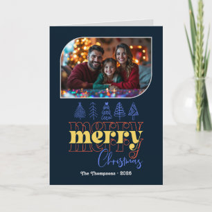 Tarjeta Festiva Foto de Nochebuena con Estrella Fugaz Dibujada a M