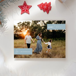 Tarjeta Festiva Foto de noticias familiares minimalista boho retro