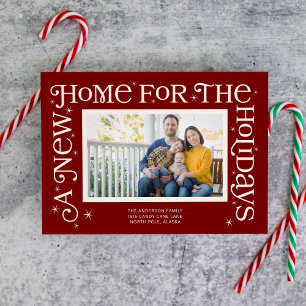 Tarjeta Festiva Foto de nueva casa para las fiestas navideñas