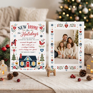 Tarjeta Festiva Foto de nuevo hogar escandinavo para las fiestas
