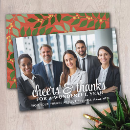 Tarjeta Festiva Foto de oficina: Cheers Gracias por un año maravil