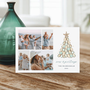 Tarjeta Festiva Foto de Ostra Costera "Seas & Greetings"