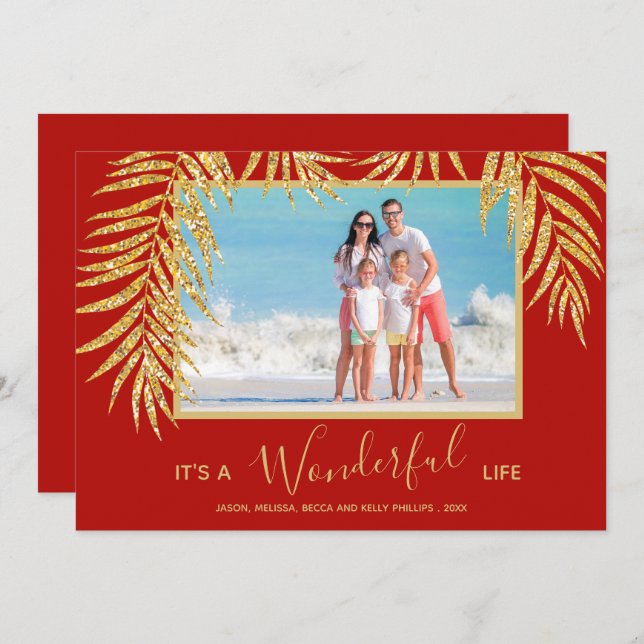 Tarjeta Festiva Foto de Palm Navidades (Anverso / Reverso)