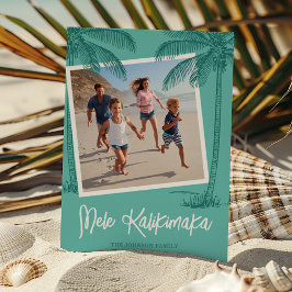 Tarjeta Festiva Foto de palmera tropical Mele Kalikimaka