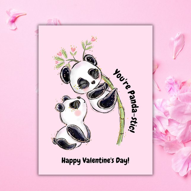 Tarjeta Festiva Foto de pandas para el día de San Valentín (Subido por el creador)