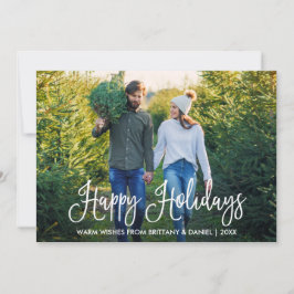 Tarjeta Festiva Foto de pareja de caligrafía divertida moderna