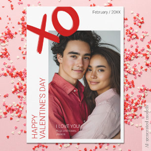 Tarjeta Festiva Foto de pareja moderna feliz día de San Valentín X