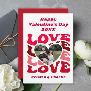 Tarjeta Festiva Foto de pareja personalizada Feliz día de San Vale
