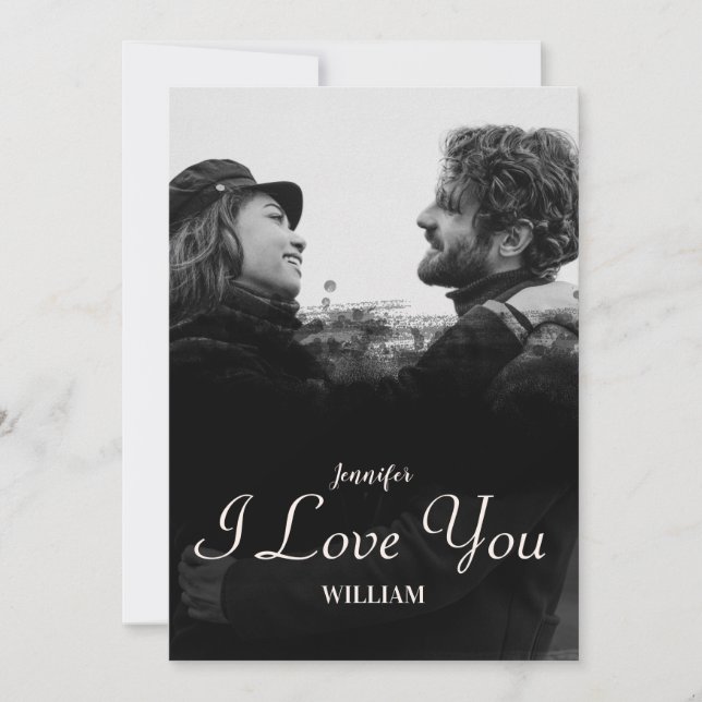 Tarjeta Festiva Foto de Pareja Personalizada Feliz San Valentín (Anverso)