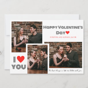 Tarjeta Festiva Foto de pareja simple el día de San Valentín de am