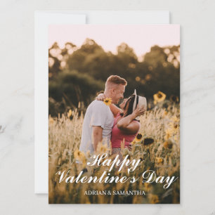 Tarjeta Festiva Foto de pareja simple el día de San Valentín de am