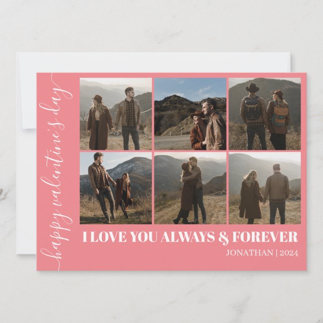 Tarjeta Festiva Foto de pareja simple el día de San Valentín de am (Anverso)