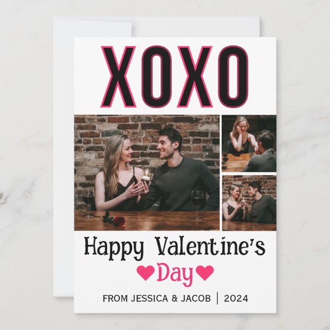 Tarjeta Festiva Foto de pareja simple el día de San Valentín de am (Anverso)
