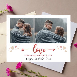 Tarjeta Festiva Foto de pareja simple el día de San Valentín de am