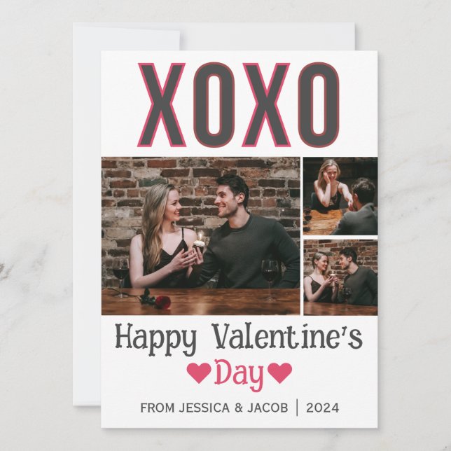 Tarjeta Festiva Foto de pareja simple el día de San Valentín de am (Anverso)