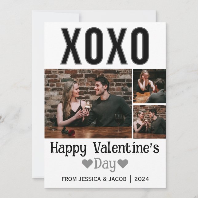 Tarjeta Festiva Foto de pareja simple el día de San Valentín de am (Anverso)