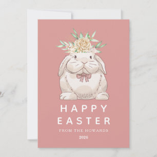 Tarjeta Festiva Foto de Pascua de conejo simple moderno elegante f