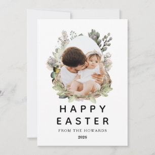 Tarjeta Festiva Foto de Pascua de conejo simple moderno elegante F