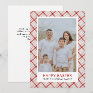 Tarjeta Festiva Foto de Pascua feliz con patrón moderno elegante
