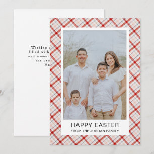Tarjeta Festiva Foto de Pascua Feliz con Patrón Moderno Elegante