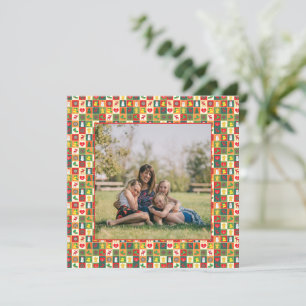 Tarjeta Festiva Foto de patrón de vacaciones