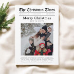 Tarjeta Festiva Foto De Periódico What A Year navidades<br><div class="desc">Celebra la alegría de la temporada con un toque personalizado que es tan único como la historia de tu familia. Nuestra tarjeta de Navidades personalizados, diseñada en un formato de periódico encantador, le da un toque nostálgico y acogedor a sus saludos de vacaciones. La portada, titulada "The Navidades Times" con...</div>