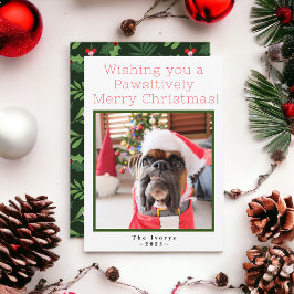 Tarjeta Festiva Foto de perro de Mascota de Personalizado de ferry